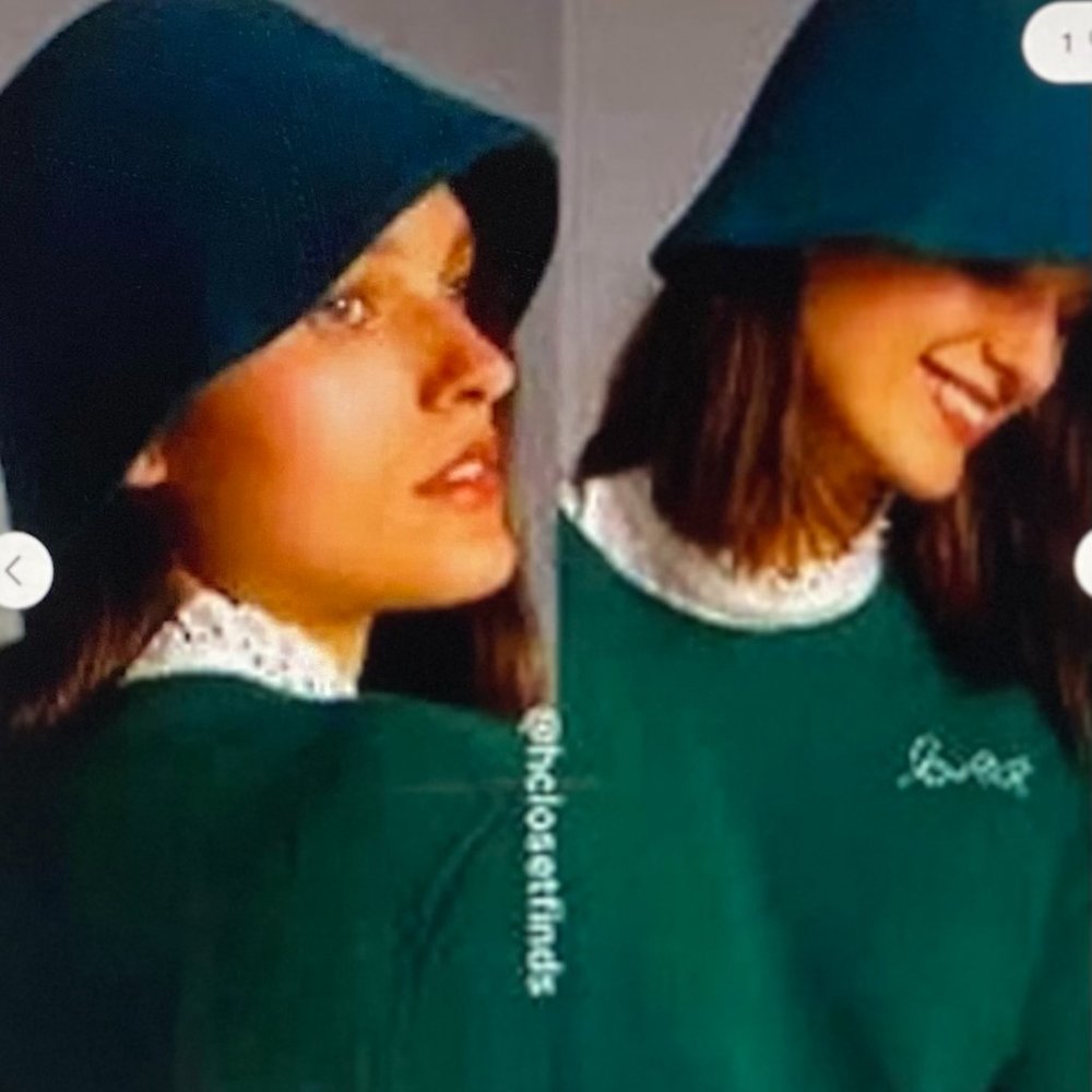 @@@@ Anthropologie @@@@ Green Mod Felt Bucket Hat